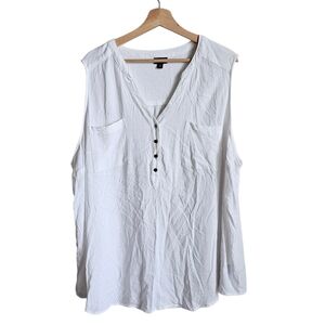 Torrid White Career Sleeveless Relaxed Blouse Top Size 4x
